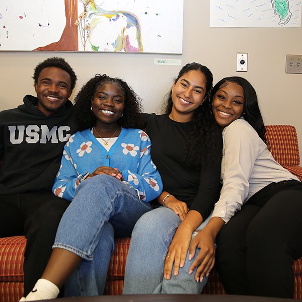 Marquis Peoples, Kephtania Jean Hilaire, Stephanie Matos and Jodane Mowatt demonstrate the collegiality of students in Florida State University’s CARE program.