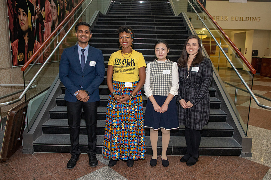 Akshay Anand (People's Choice), Dionne Gerri Wilson (First Place), Sen Wang (Third Place) and Rachel Flemming (Second Place).