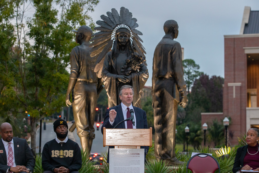 President Richard McCullough speaks at the 60th Anniversary of Integration Recognition Ceremony on Nov. 17, 2022. (FSU Photography Services)