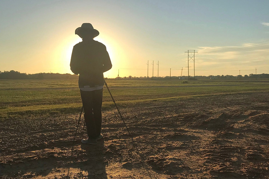 Joy Davenport, director of the film "Fannie Lou Hamer's America," completing principal photography in the Delta. (Fannie Lou Hamer's America)