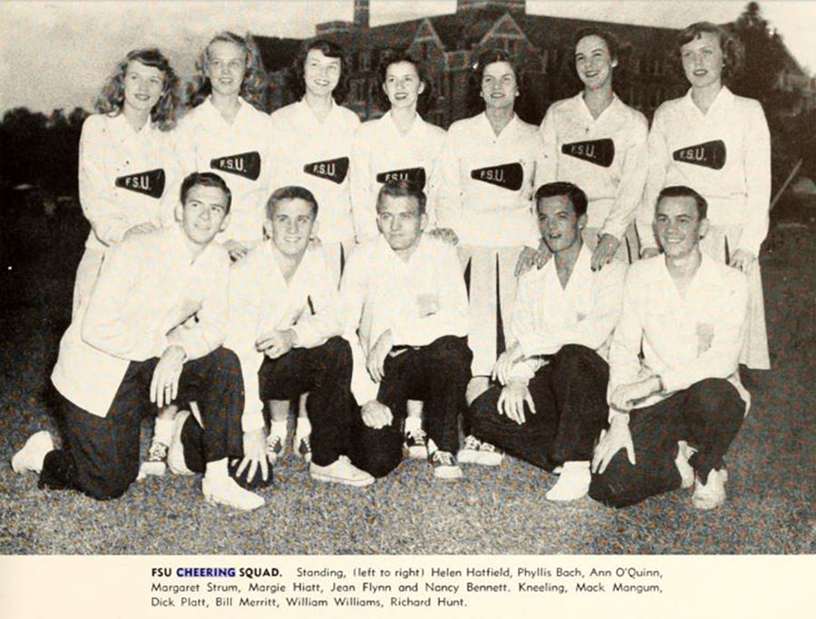 Maggie Allesee with her 1949 Cheering Squad.