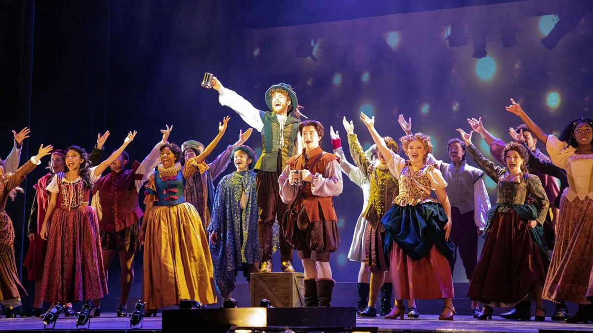 Florida State University’s School of Theatre presents “Something Rotten!,” a satirical Broadway tale about artistic rivals in Renaissance England which runs through March 5 at the Richard G. Fallon Theatre. (Kelby Siddons)