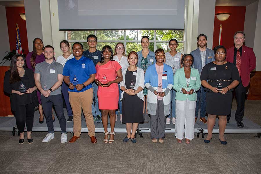 Winners of external fellowships and awards from across campus were among those honored at the celebration.