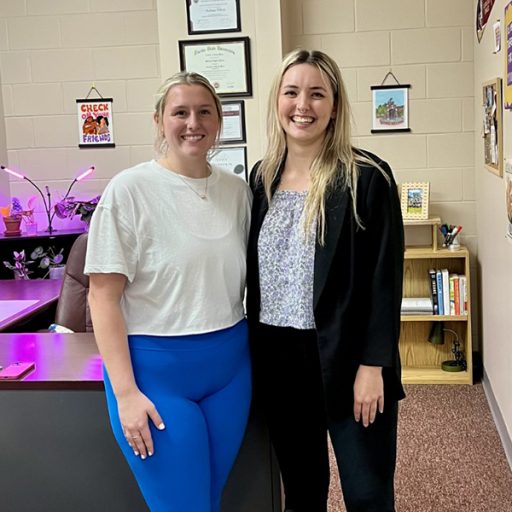 Student Natalie Correia, left, and her Academic Guide, Melissa Tillery, worked together to get Correia back on track with her classes and grades through the new Center for Academic Guidance. (Photo by Hillary Speed)