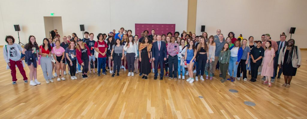 Group photos of FSU President Richard McCullough and FSU First Lady Jai Vartikar with students, faculty and staff at the annual President's Ice Cream Social, Thursday, April 13, 2023. (FSU Photography Services)