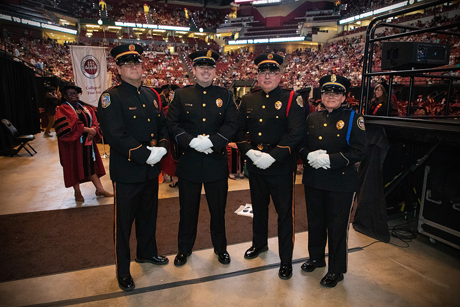 The Seminole Tribe of Florida served as Color Guard during FSU spring commencement Saturday, May, 6, 2023. (FSU Photography Services)