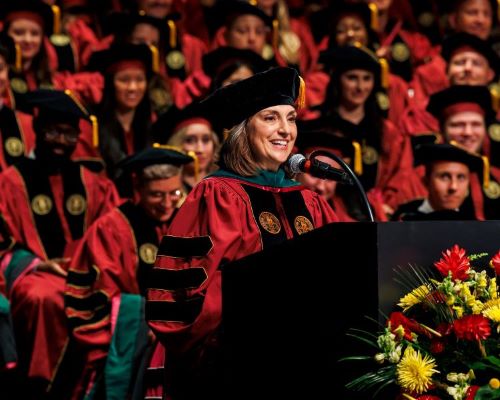 Christie Alexander (M.D., 2005) was commencement speaker at the 2023 FSU College of Medicine Graduation.