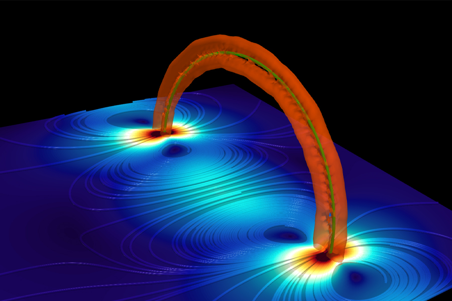 A simulated vortex ring structure in superfluid helium. (Courtesy of Wei Guo)