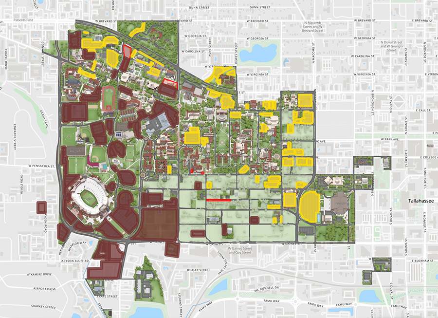 Click the FSU Football Game Day Parking Map to find an appropriate parking area.