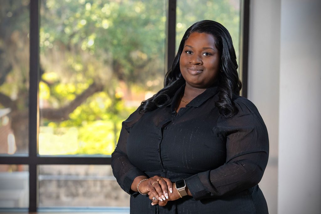 Danielle Boone, the administrative associate for purchasing and travel in the Educational Leadership and Policy Studies department, is FSU's Max Carraway Employee of the Year. (FSU Photography Services)