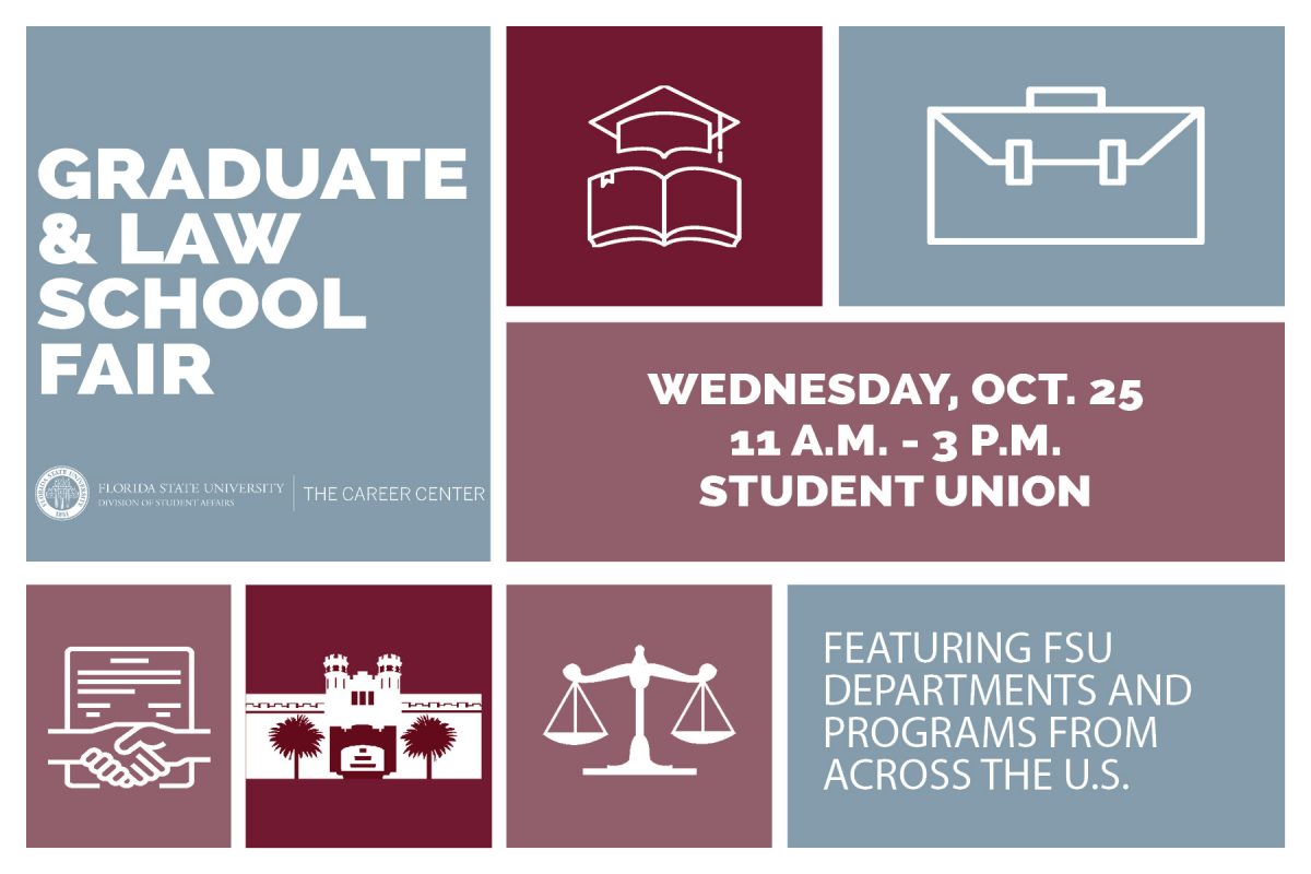 FSU's Career Center will host their annual Graduate and Law School Fair, providing students with the opportunity to meet graduate and law schools from across the country and to connect with helpful resources.