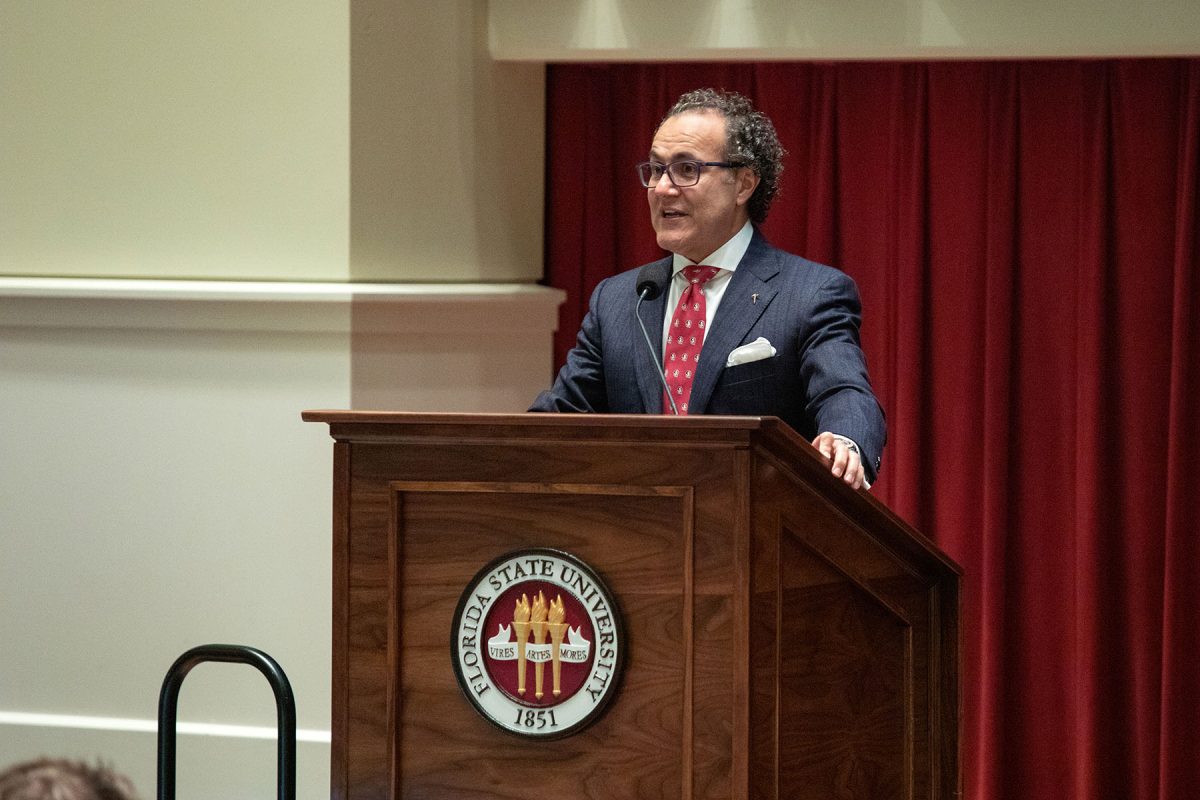 Dr. Q shared his life story and research during a presidential symposium as part of FSU Discovery Days. (FSU Photography Services)