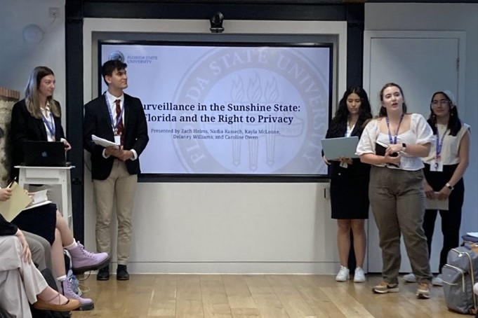 The FSU Honors students presented on "Surveillance in the Sunshine State: Florida and the Right to Privacy." (Ross Moret, FSU Honors Program)