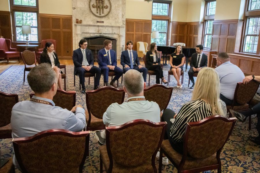 The delegation met with James M. Seneff Scholars from the College of Business on Friday, Oct. 6, for a discussion about the future of commerce. (Bill Lax, FSU Photography Services)