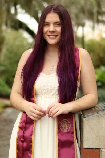 Katarina Daniels of Huntersville, N.C., plans to stay at FSU to pursue a master’s degree in social work.