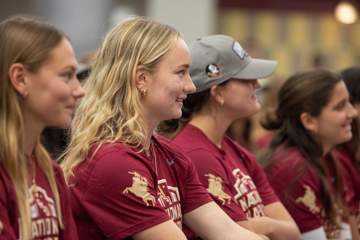 Florida State Women's Soccer team players at the championship ceremony, Dec. 5, 2023. (FSU Photography)