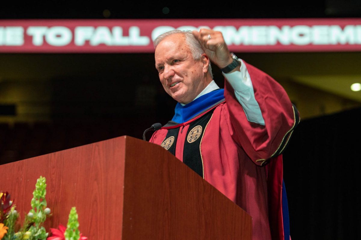 Former Chair of the FSU Board of Trustees Ed Burr addressed the graduates during the afternoon ceremony. (FSU Photography Services)