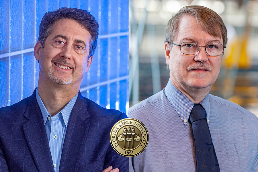 Joseph Schlenoff (left) and Bruce Locke (right) have been named Fellows of the National Academy of Inventors.