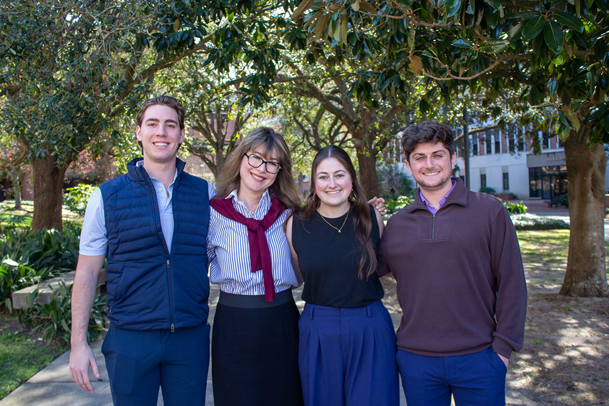 Key players on the FSU Real Estate Investment Fund team include Master of Science in Finance student Jacob Kelly, faculty adviser Mariya Letdin, MSF student Sierra Wicker and MBA student Will Myers. (Katie Xanders/College of Business)