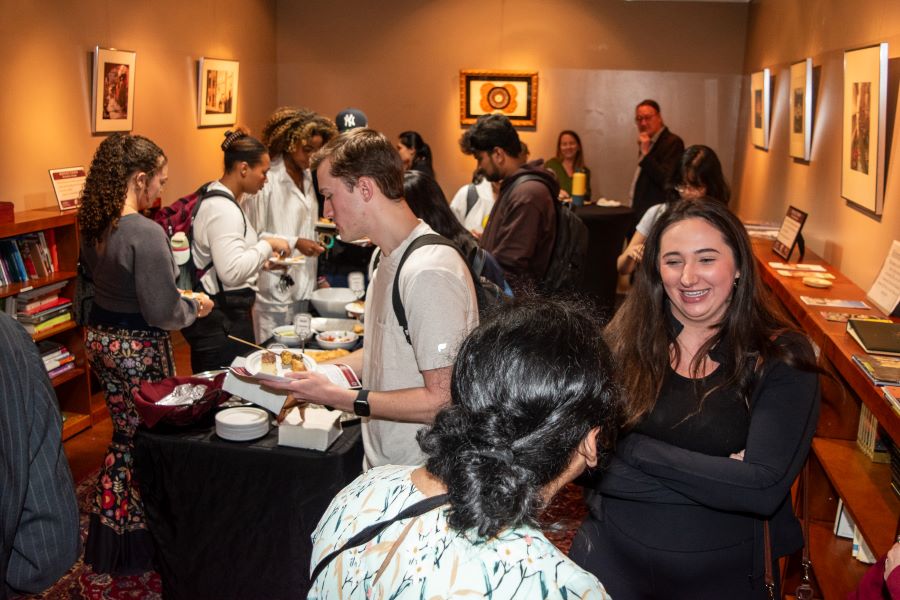 Attendees had the opportunity to try some South Asian cuisine before the start of the Keynote Address. (Seamus Toner, Center for Global Engagement)