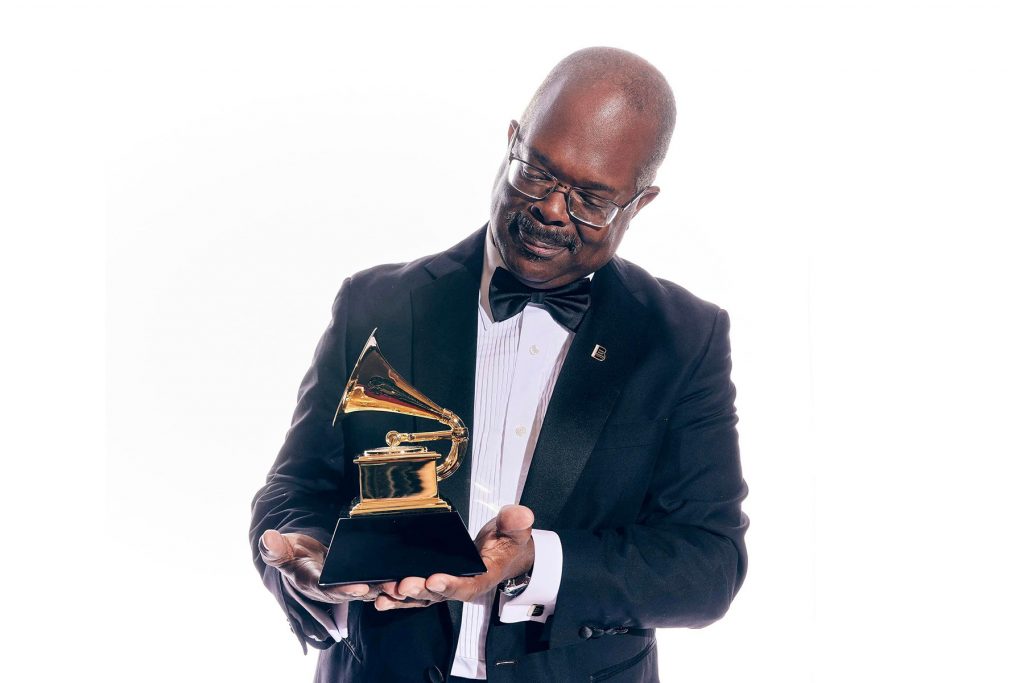 Scotty Barnhart, associate professor of jazz trumpet in the College of Music, won his third Grammy at the 66th Annual Grammy Awards on Feb. 4, 2024.