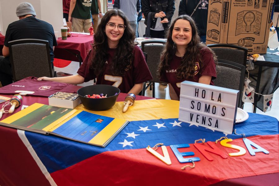 Members tabling for the Venezuelan Student Association at the 29th Annual International Bazaar. (FSU Center for Global Engagement/Seamus Toner) 
