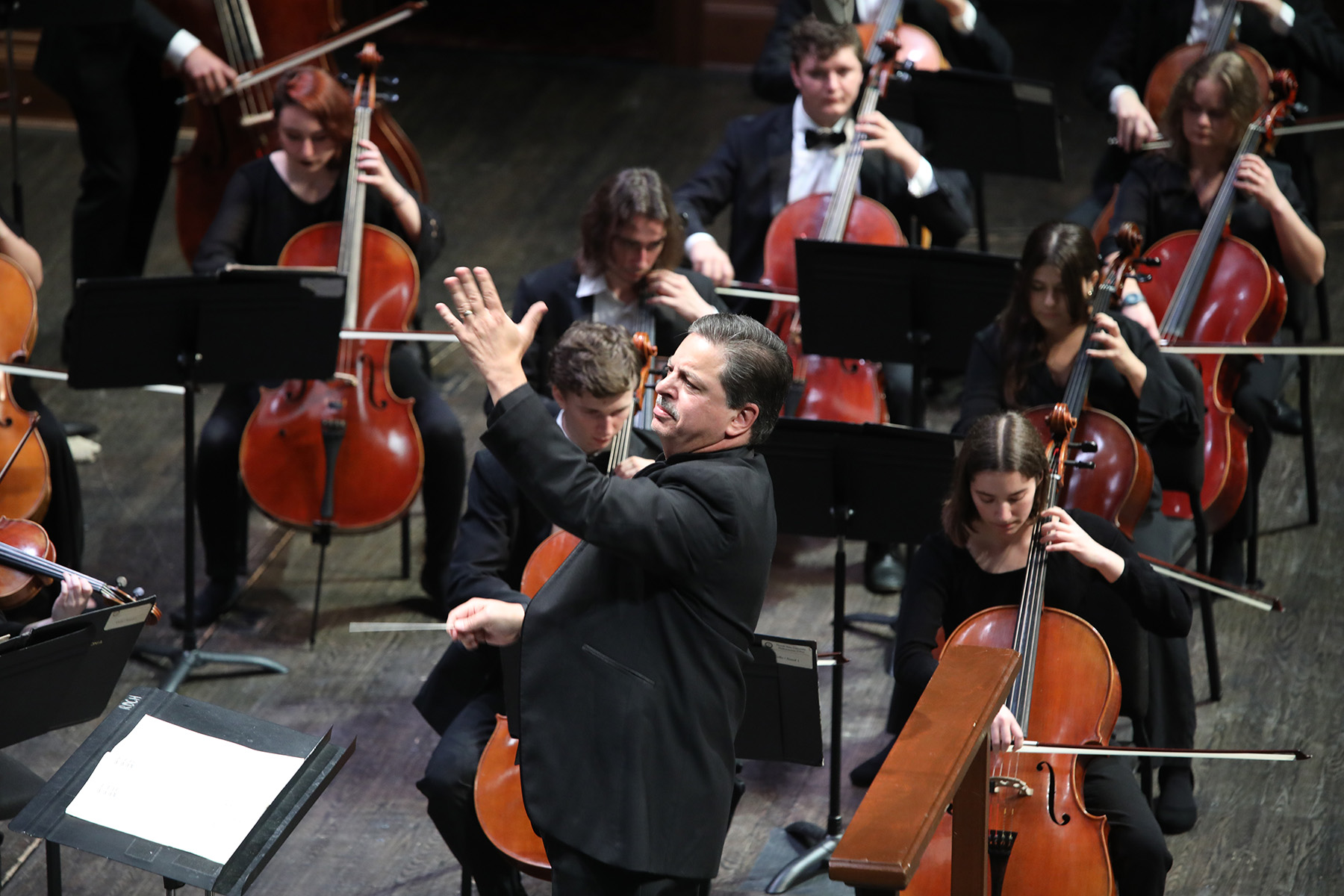 Alexander Jiménez will conduct “Fallen Angels – A Choral Symphony” with his ensemble, the University Philharmonia, at 7:30 p.m. Thursday, April 11, 2024 in Ruby Diamond Concert Hall.
