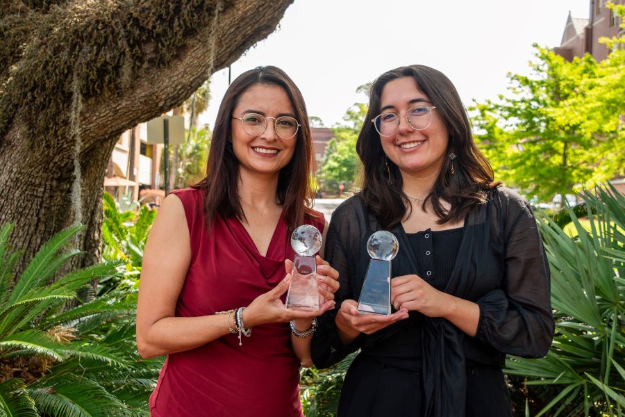 Yeimy Roberto (L) and Nadia Rassech (R) are the 2024 recipients of the Global Citizen Award from FSU's Center for Global Engagement (CGE). (CGE at FSU)