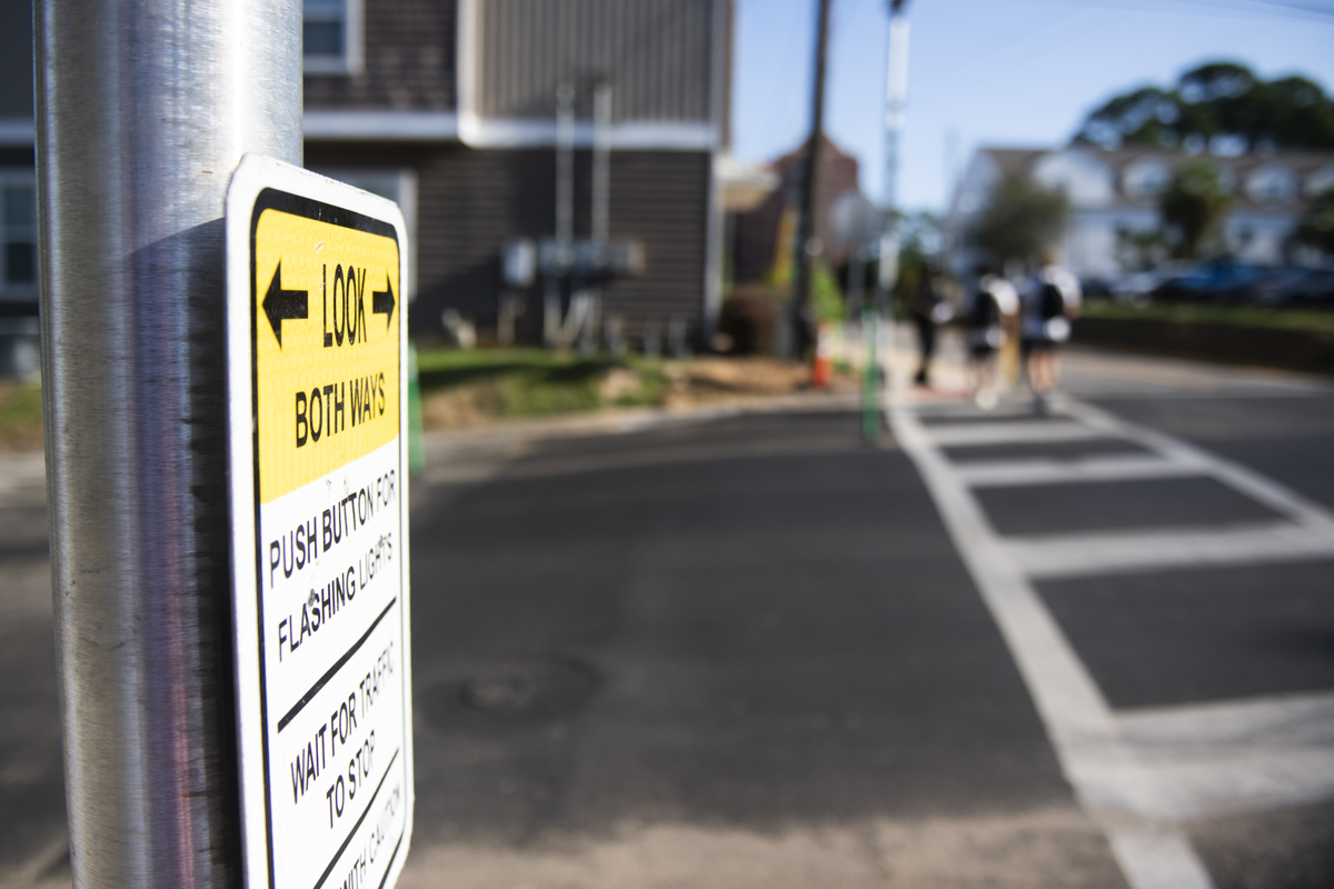 Enhanced Pedestrian Safety equipment has been installed around the Florida State University campus as a part of the university’s Heads Up campaign. Photo by Matthew McConnell/Florida State University