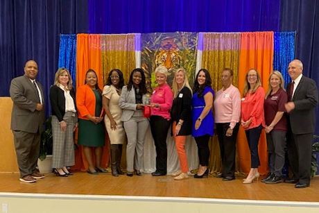 Community Partnership School Ribbon Cutting with core partners. (Florida State University, Florida Agricultural and Mechanical University, North Florida College, Jefferson County Department of Health, Jefferson County Schools, and Children's Home Society of Florida)