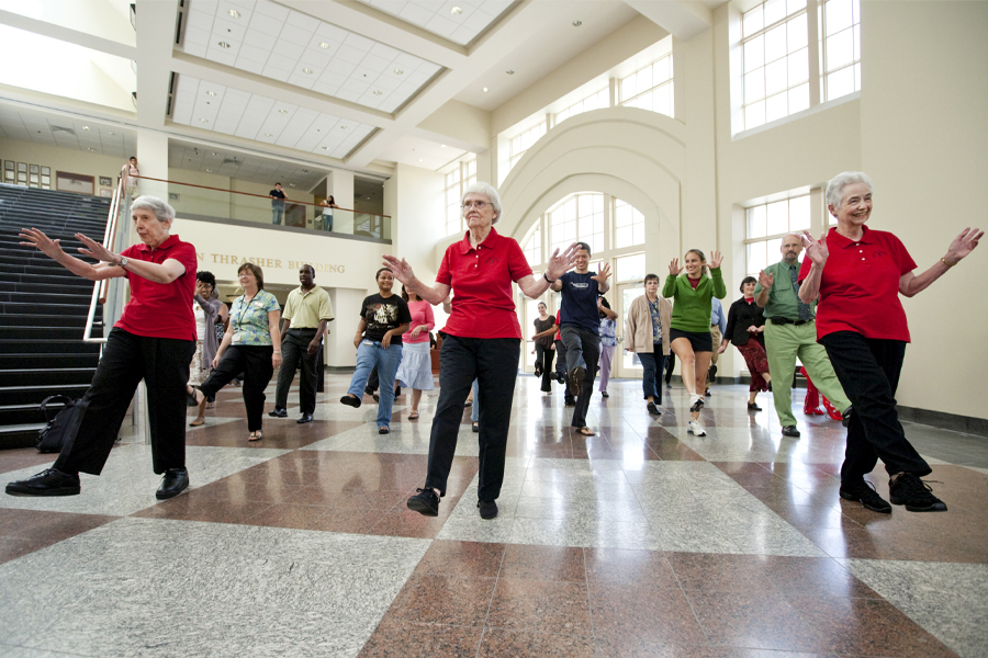 “Off Our Rockers” senior group members dance at a 2017 event in the College of Medicine. (Colin Hackley/FSU College of Medicine)