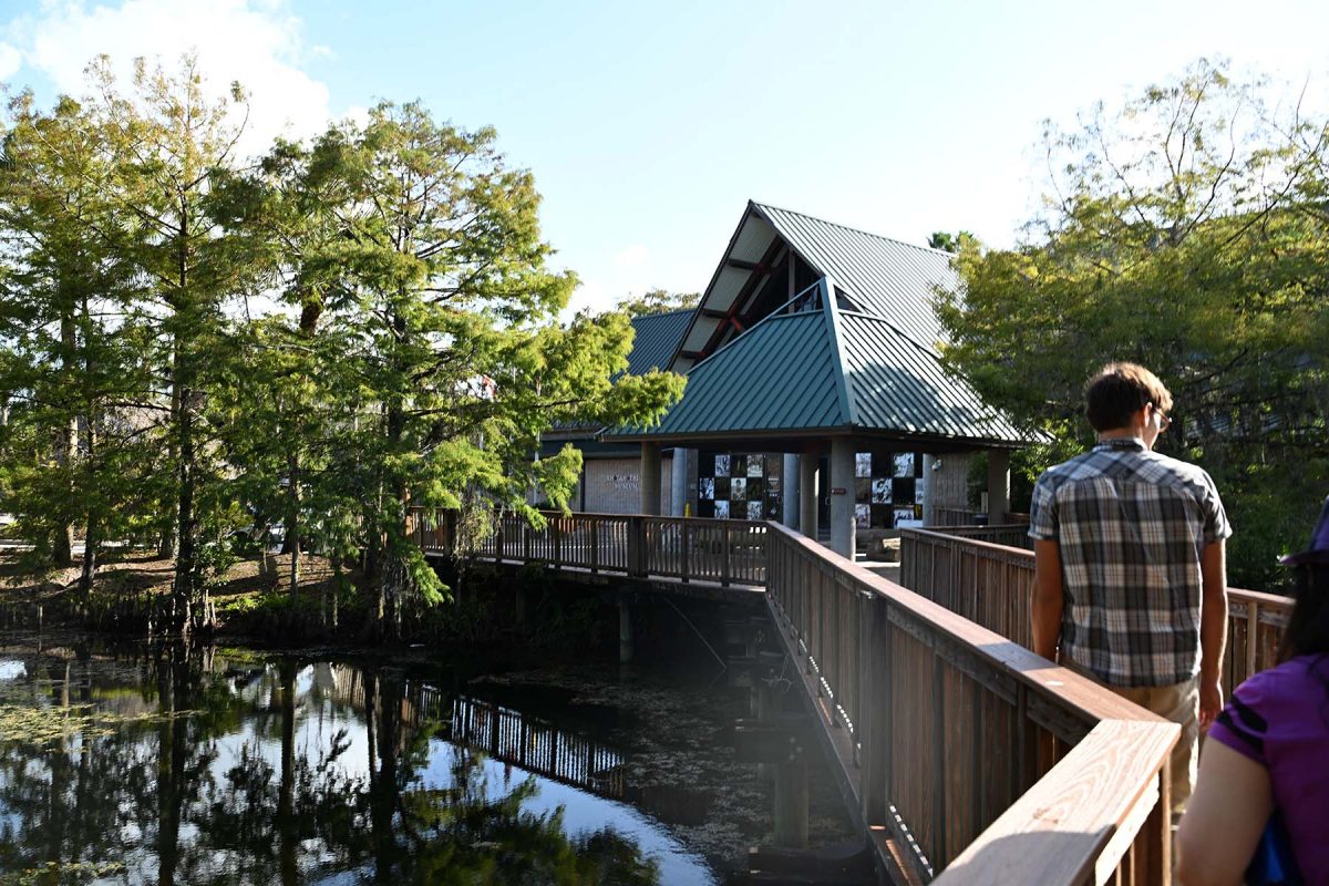 An outside look of the Ah-Tah-Thi-Ki Museum during the Seminole Tribe of Florida's annual American Indigenous Arts Celebration in early November 2024. (Aiden Briesacher)