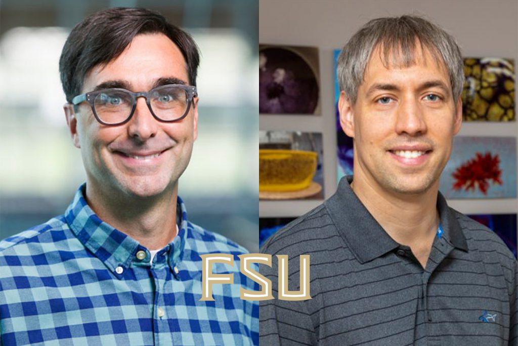 From left, Daniel Hallinan, associate professor of Chemical and Biomedical Engineering, and Ken Hanson, associate professor in the Department of Chemistry & Biochemistry.