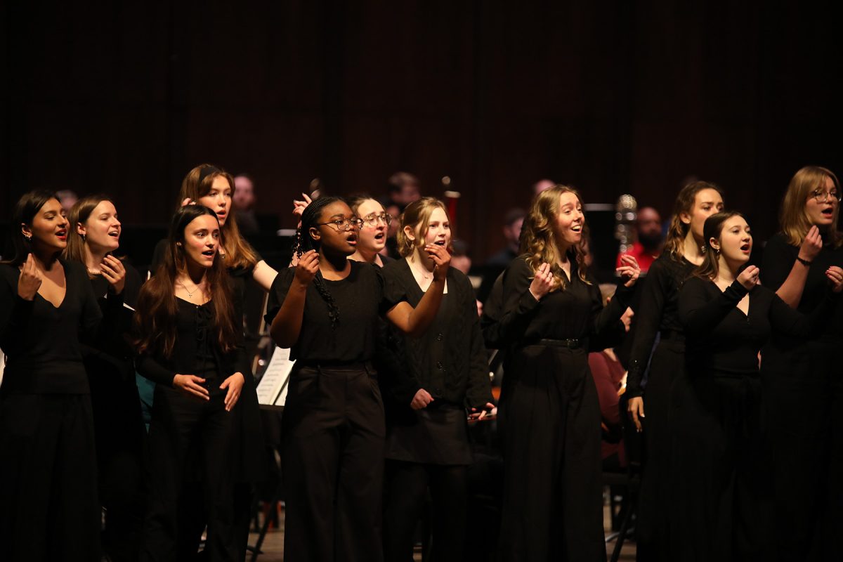 FSU students during a interactive musical number at the Ruby Diamond Concert Hall Feb. 1, 2025. (Josie Liederman)