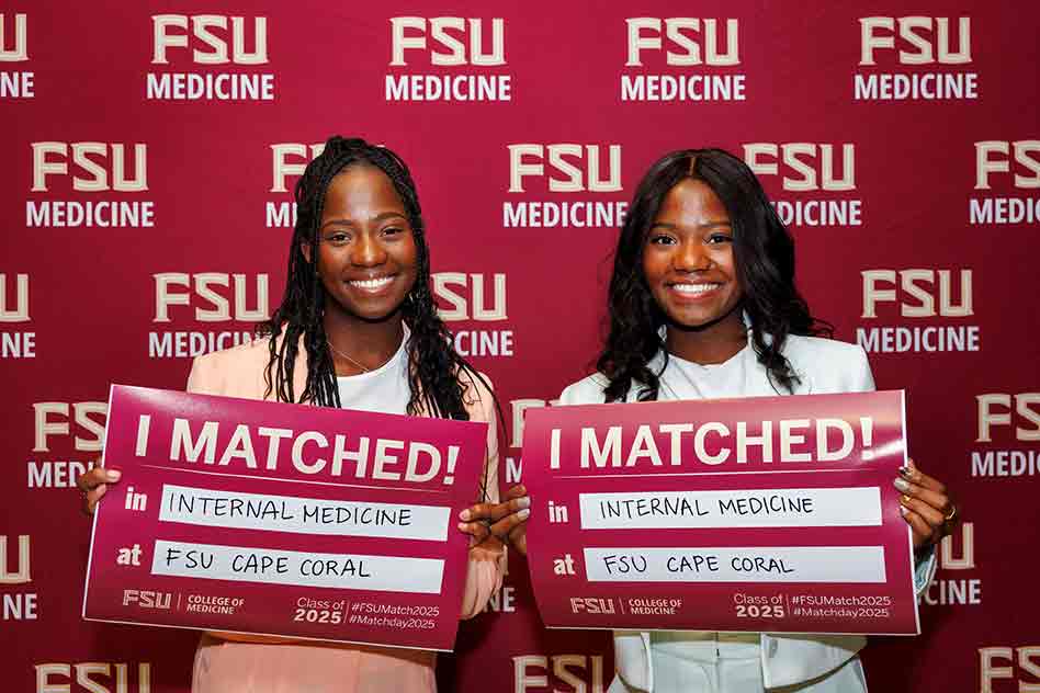 Amanda and Tamara Raymond matched with FSU's Internal Medicine residency program in Cape Coral.