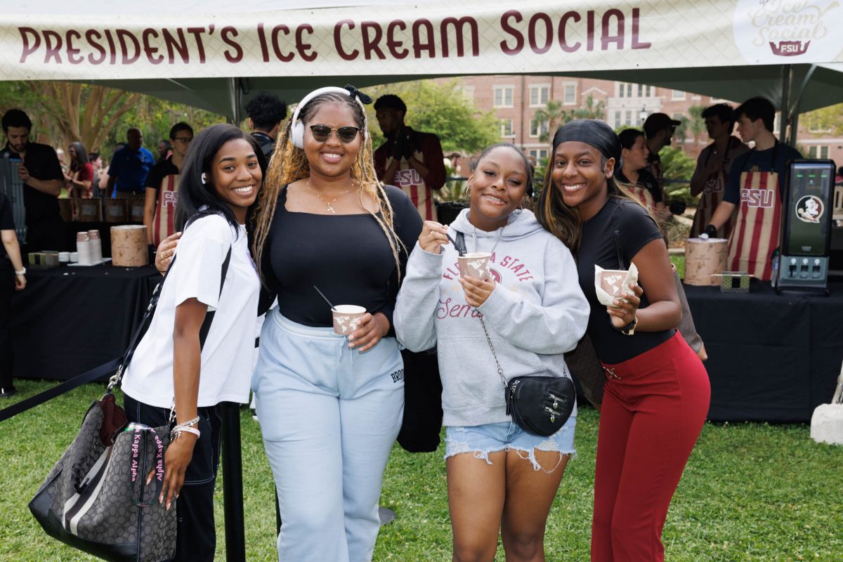 The Florida State University community came together on Thursday to beat the heat and celebrate at the 2025 President's Ice Cream Social Thursday, April 3. (Florida State University)