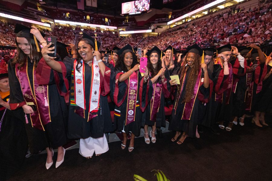 Florida State University graduates turn their tassels during one of the spring ceremonies Saturday, May 3, 2025, at the Donald L. Tucker Civic Center. (FSU Photography)
