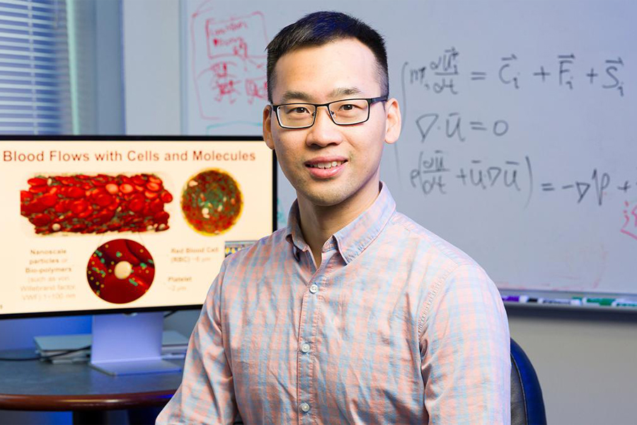 Z. Leonardo “Leo” Liu in his office at the FAMU-FSU College of Engineering. (Scott Holstein/FAMU-FSU College of Engineering)