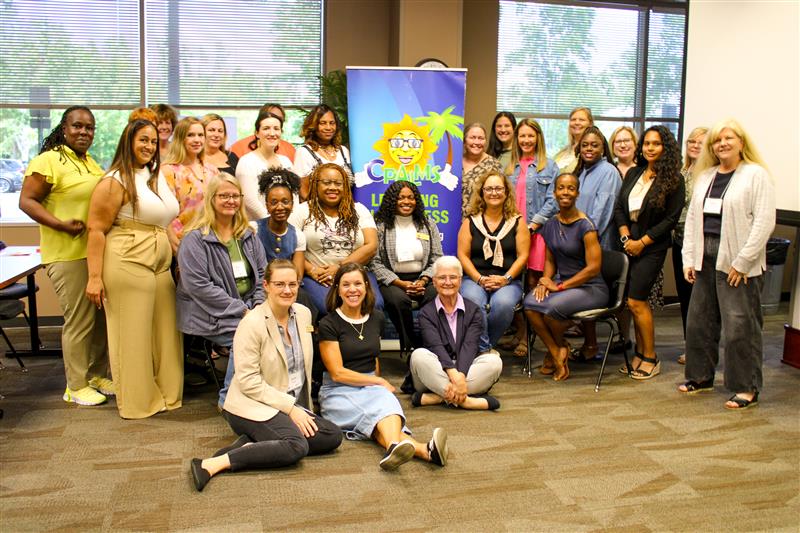 A group of Florida educators who participated in an ELA assessment writing workshop conducted by Learning Systems Institute (LSI) staff. (Elliott Finebloom/LSI)