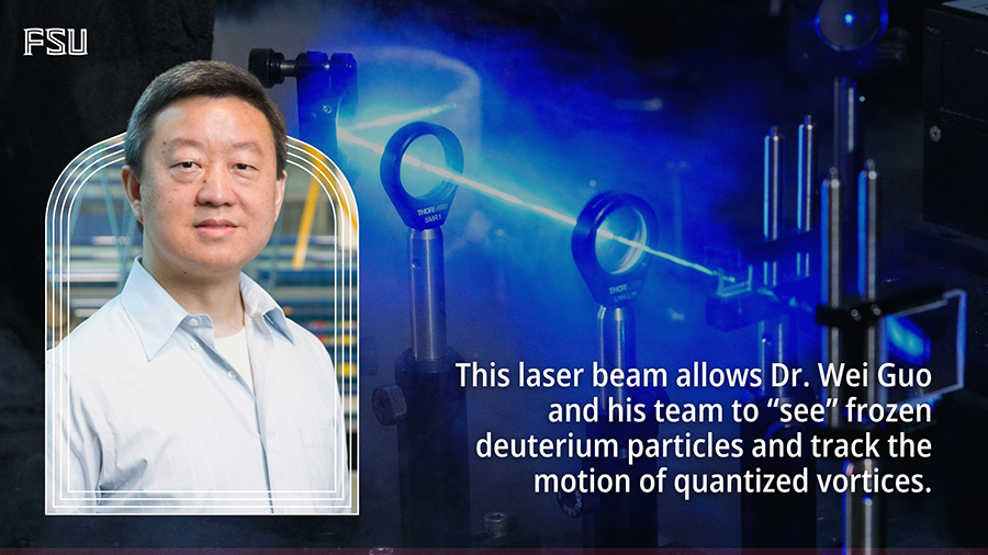 FAMU-FSU College of Engineering Professor Wei Guo studies quantum fluids and solids. His research could help develop platforms that would make reliable quantum computers possible. (Abby Johnson/Florida State University)