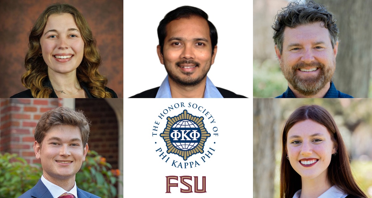 Five FSU Phi Kappa Phi Honor Society students win national awards