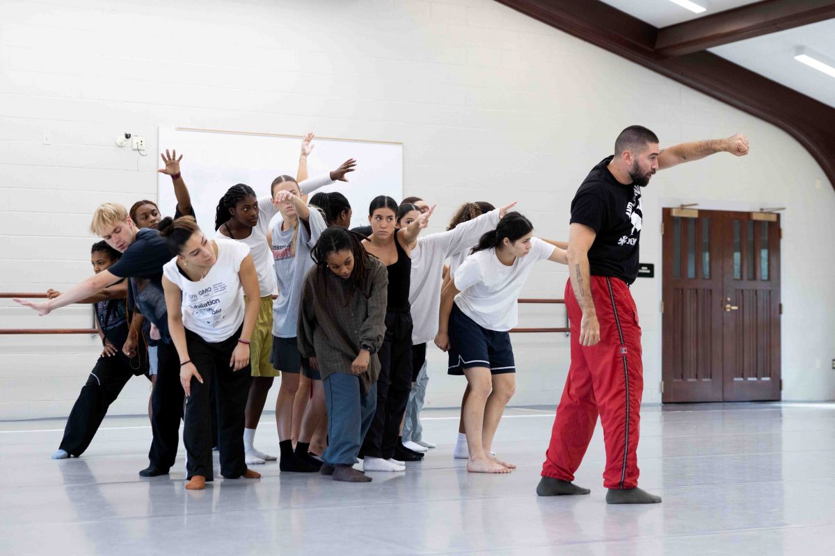 'The Customer' by Baye and Asa being set on FSU School of Dance Students. Dancers from left to right: Nailah Lee, Samuel Hulka, Khamille Williams, Fernanda Romero, Camille Pepper, Khorii Tinson, Yasmeen Masanti, Kylie Pitsch and Guest Chroreographer Sam Asa Pratt.
