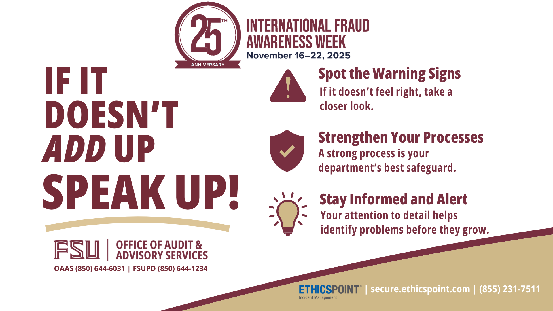 FSU recognizes International Fraud Awareness Week