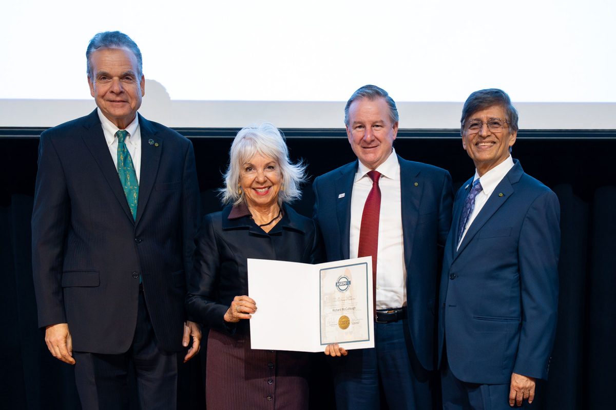 Florida State University President Richard McCullough was honored as a new member of the Academy of Science, Engineering and Medicine of Florida (ASEMFL) during the organization’s annual conference on Nov. 7 in Orlando. Board members of the ASEMFL are with McCullough.