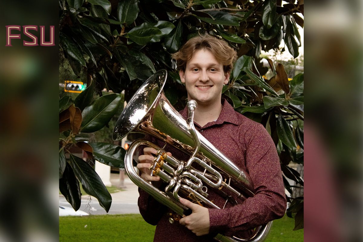 Cayden Miller with his instrument
