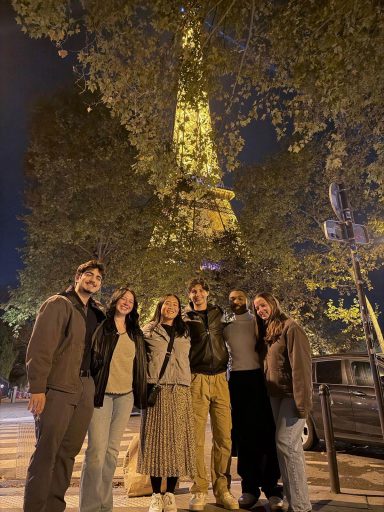 Students from the iGEM team visit the Eiffel Tower in Paris during the iGEM Grand Jamboree.