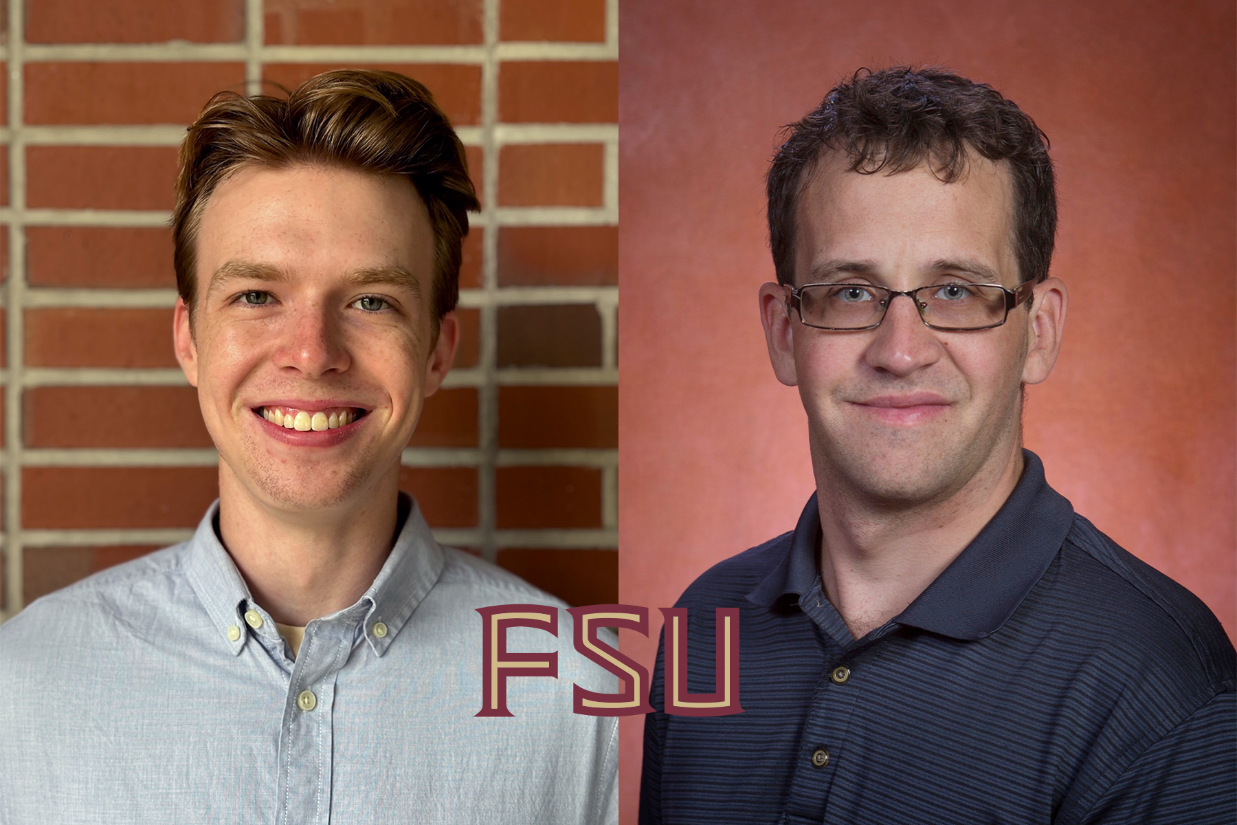 Josh Briley, left, undergraduate research and student of the Department of Scientific Computing, solved a math problem that they hope can teach future undergraduate students to apply the skills they learn in the classroom and Bryan Quaife, right, associate professor in the Department of Scientific Computing and faculty associate of the Geophysical Fluid Dynamics Institute.