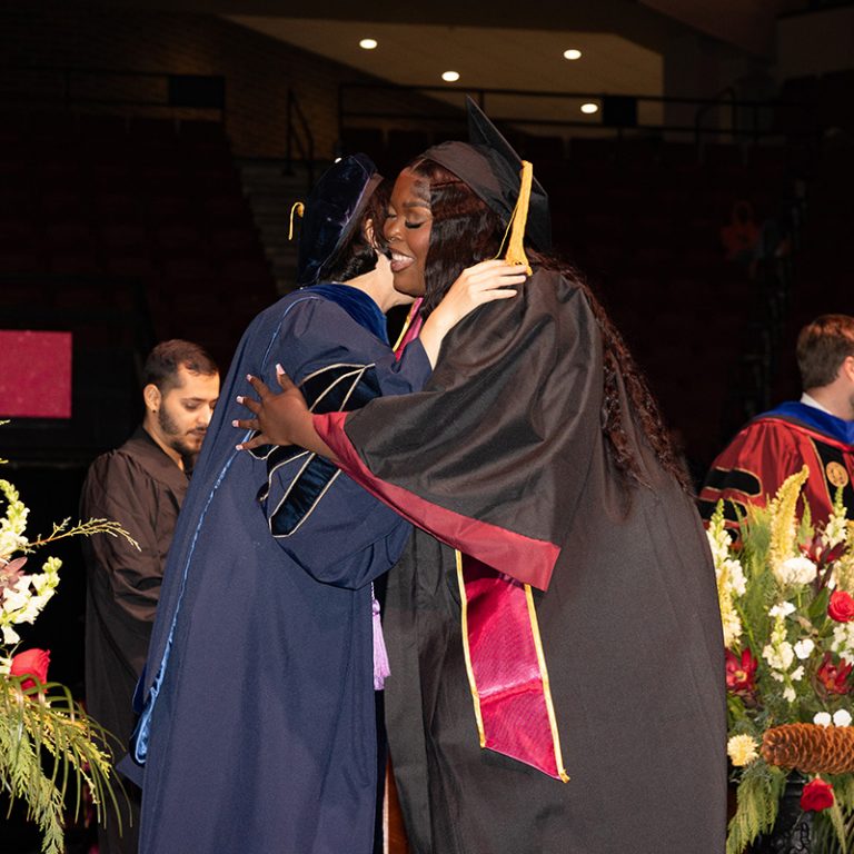 A graduate celebrates during Florida State University’s fall 2025 commencement ceremony, held Friday, Dec. 12, 2025, at the Donald L. Tucker Civic Center. (Bill Lax/ Florida State University)