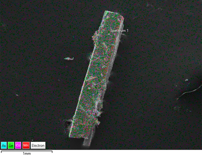 A crystal grown by researchers captured with a scanning electron microscope.