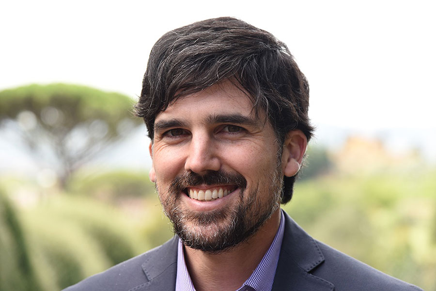 Outdoor headshot of Pablo Maurette, associate professor of English at FSU.